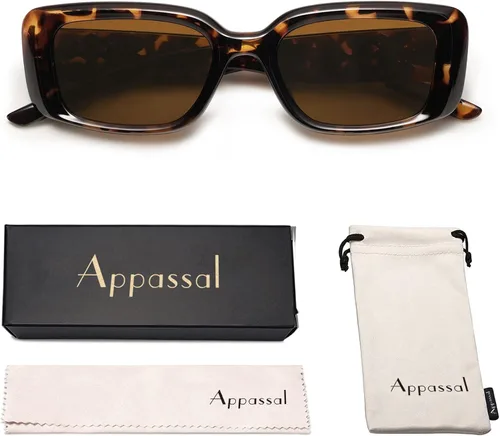 Vista 7 de Appassal Gafas de sol rectangulares de moda para mujer, marco cuadrado retro, Sunnies AP3641