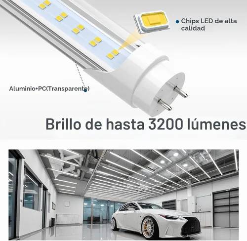 Vista 3 de JESLED Luces de tubo LED T8 tipo A+B de 4 pies, 24 W