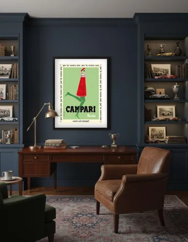 Vista 4 de Para tu sed (Per la Vostra Sete) - Campari Soda - Póster publicitario vintage por Franz Marangolo c.1950 - Impresión artística maestra (sin marco) 6