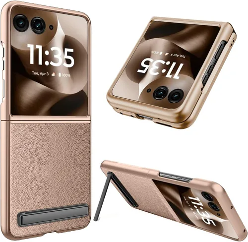 Vista 13 de NINKI Funda para Motorola Razr 2025/2024 con función atril y protector de pantalla, funda delgada de cuero a prueba de caídas Razr60 para Motorola