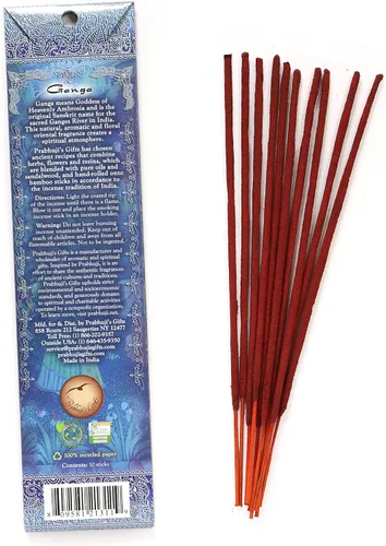 Vista 3 de Prabhuji's Gifts Ganga - Varillas de incienso espiritual enrolladas a mano de la India, varillas aromáticas, incienso en barra para meditación
