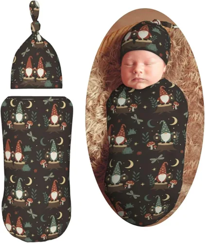 Vista 21 de Manta de bebé para recién nacido con gorro, saco de dormir suave para bebé, elástico y ajustable, mantas para recibir
