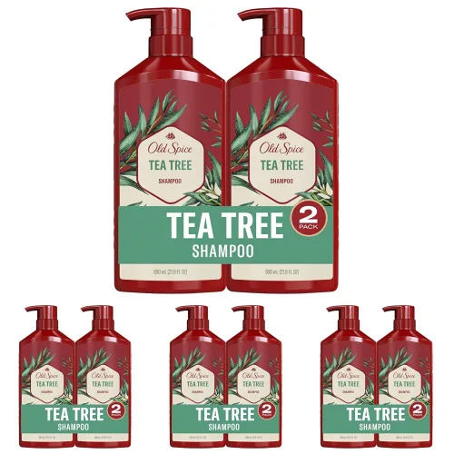 Vista 12 de Old Spice Champú de árbol de té para hombre, para todo tipo de cabello, cabello más saludable, más completo, más hidratado, 21.9 onzas líquidas cada