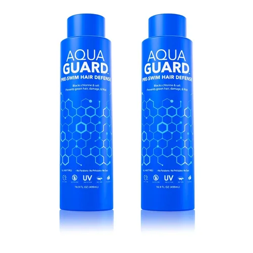 Vista 10 de AQUA GUARD - Defensa del cabello antes de nadar, tamaño familiar para más nados por botella, evita daños por cloro + suaviza el cabello mientras