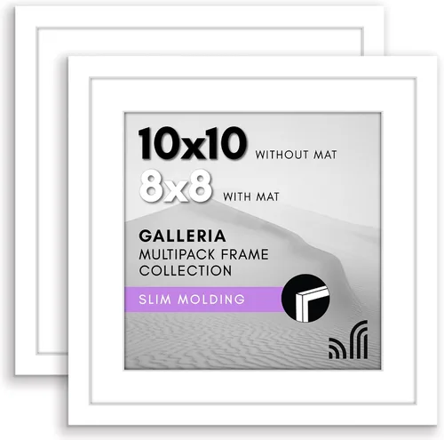Vista 108 de Americanflat Portarretratos de 5 x 7 pulgadas con plexiglás pulido, juego de 2 unidades, para uso como marco de 4 x 6 con paspartú o para fotos de 5