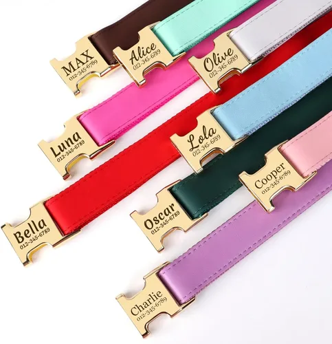 Vista 8 de Collares para perros personalizados de PET ARTIST, collar para perro grabado personalizado con etiqueta de nombre silenciosa, hebilla de liberación