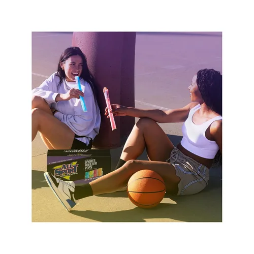 Vista 5 de All Sport Hydration Freezer Pops, 36 CT (todo deporte) Vitaminas B y potasio; Hielo Raz azul, lima limón, ponche de frutas, naranja
