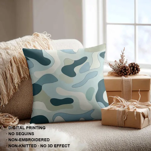 Vista 4 de Shrahala Abstract Art Modern Aesthetic Decorative Pillow Covers, Fluid Forms Minimalist Throw Pillow Cover Blended Hidden Zipper Cushion Cases for