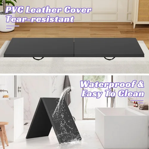 Vista 4 de BLKMTY Gymnastics Mats, Folding Exercise Mat Gym Yoga Aerobics Fitness Mats Kids' Gymnastics Tumbling Mat with Carrying Handles for Home Gym