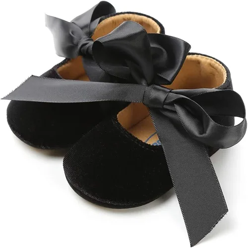 Vista 5 de Zapatos planos Mary Jane para bebés niñas, suela de goma antideslizante, con lazo, zapatos de vestir de princesa para niñas pequeñas