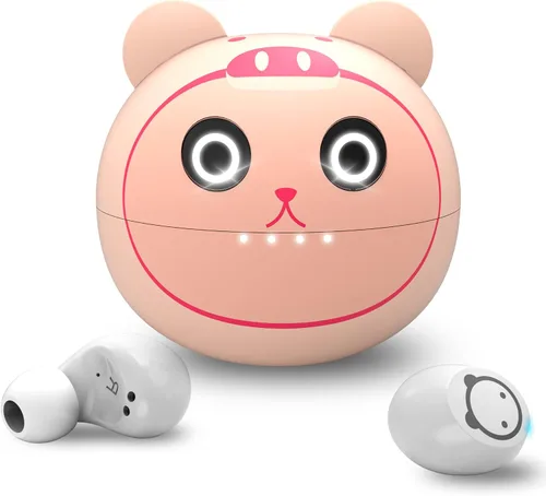 Vista 13 de Auriculares Bluetooth rosa inalámbricos para niños, 36 horas de reproducción, IPX5, impermeable, reducción de ruido, auriculares inalámbricos