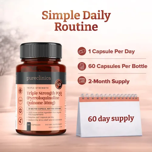 Vista 6 de Triple Strength PQQ (pirroloquinolina quinona) - Masivo 30mg x 60 cápsulas vegetarianas - 300% más fuerte que la mayoría de nuestros competidores
