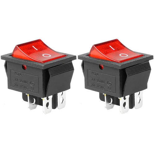 Vista 8 de KCD4 2Pcs DC 12V-24V 30A DPST interruptor basculante precableado de 4 pines y 2 posiciones ON/Off para barco con luz LED verde (Solo para DC12-24V)