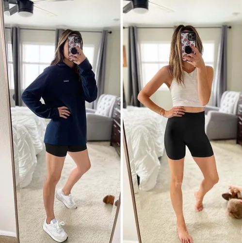 Vista 6 de niyokki Pantalones cortos de entrenamiento para mujer, 3 piezas, acanalados, sin costuras, de cintura alta, para yoga, levantamiento de glúteos