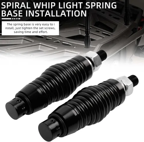 Vista 9 de DREAMIZER 2 piezas de luces de látigo con base de resorte en barril, luces LED con base de resorte de liberación rápida, compatibles con Cam Am