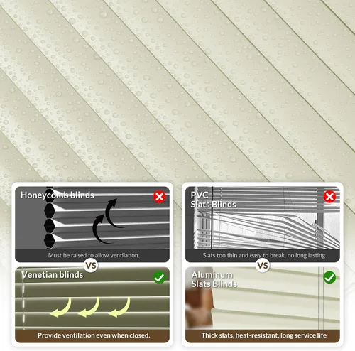 Vista 3 de Persianas horizontales inalámbricas sin taladro, persianas de aluminio de 1 pulgada con filtro de luz, oscurecimiento de habitación, persianas
