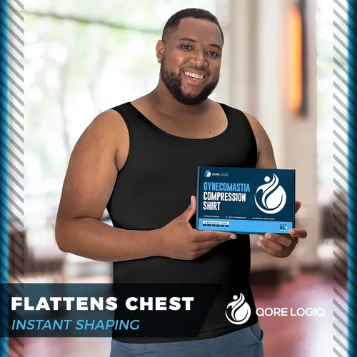 Vista 8 de QORE LOGIQ Gynecomastia - Camisas de compresión para hombre, camiseta sin mangas adelgazante, moldeador de cuerpo, fajas para hombres, brasier