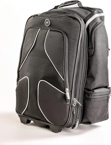 Vista 2 de MYGOFLIGHT PLC Traveler - Equipaje rodante de lado suave y bolsa de vuelo iPad y laptop ruedas de aluminio telescópico y nailon balístico
