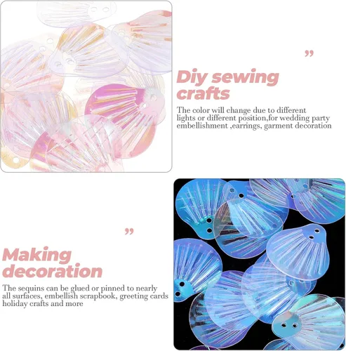 Vista 4 de Amosfun Lentejuelas brillantes con agujeros para manualidades de costura, bordados, aretes y decoración de prendas