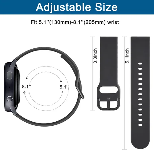 Vista 4 de Meliya Correa para Samsung Galaxy Watch 3 bandas 1.614 in mujeres hombres, 0.787 in suave TPU correa deportiva correa de repuesto para Galaxy Watch