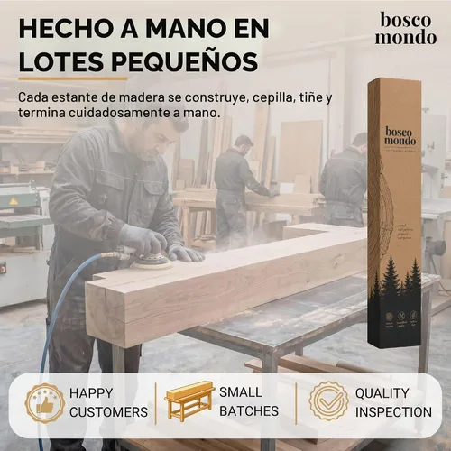 Vista 6 de BoscoMondo Estante de Repisa de Chimenea de Madera Maciza, Repisa Flotante para Sala de Estar, Repisa de Chimenea de Madera Rústica Estilo Granja