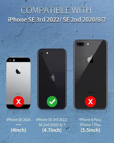 Vista 2 de SPORTLINK Funda impermeable para iPhone SE 3rd 2022/iPhone SE 2nd 2020/iPhone 7/8 - Con protector de pantalla integrado, funda impermeable de cuerpo