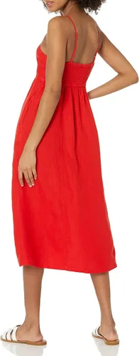 Vista 2 de The Drop Maci - Vestido midi con cuello en V y espalda fruncida para mujer