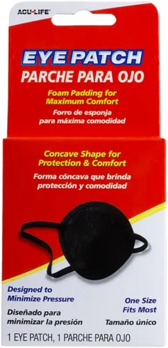 Vista 2 de Acu-Life - Parche de ojo pirata Accesorio de disfraz de vinilo redondo negro clásico