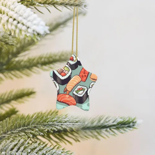 Vista 10 de Adornos de árbol de Navidad colgantes de mariposa morada, adornos de cerámica, decoración de porcelana de Navidad, adorno colgante para el hogar