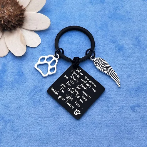 Vista 5 de Llavero con texto en inglés "Loss of Pet Memorial", regalo conmemorativo para mascotas, regalo de condolencias para perros y gatos, regalo