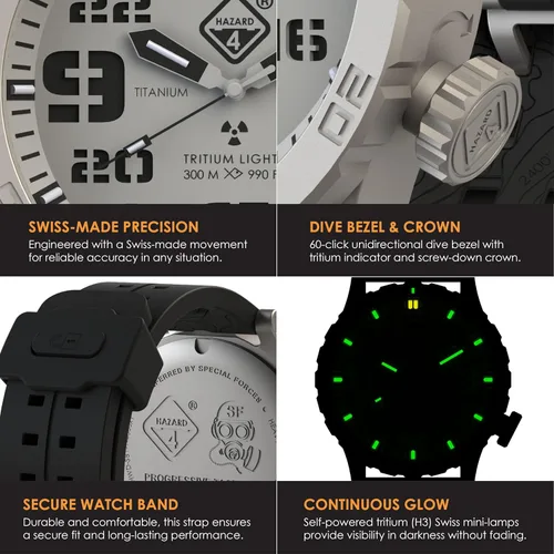 Vista 46 de HAZARD 4 Heavy Water Diver™ : Titanium Tritium Dive-Watch