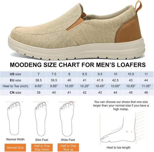 Vista 2 de Moodeng Mocasines sin cordones para hombre, zapatos casuales ligeros y cómodos, zapatos náuticos, zapatos de conducción al aire libre