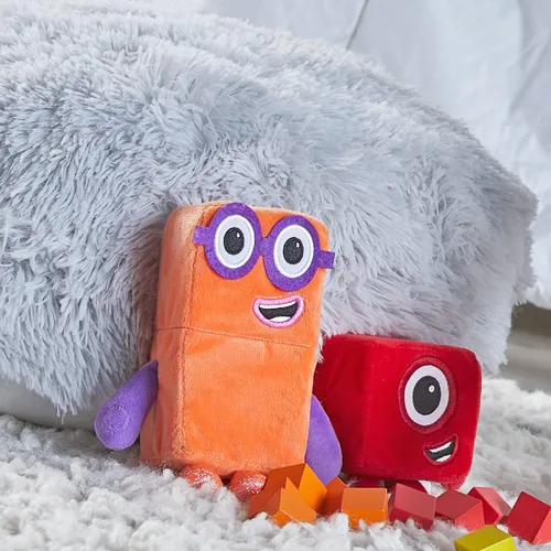 Vista 5 de hand2mind Numberblocks One & Two Playful Pals, juguetes de figuras de peluche, números para niños pequeños, juguetes de aprendizaje de matemáticas