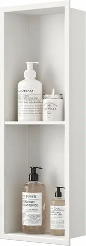 Vista 11 de Neodrain Nicho de ducha doble estante de acero inoxidable, no necesita azulejos, nichos de baño empotrados en la pared, nicho de pared empotrado