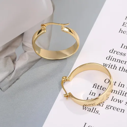 Vista 6 de ToHeart Aretes de aro de oro de 14 quilates para mujer, aretes de aro rectangulares chapados en oro pequeños