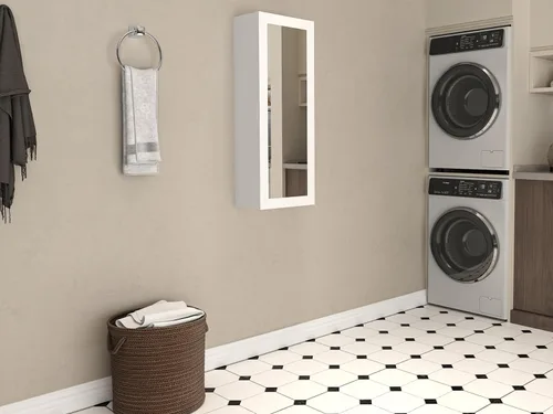 Vista 8 de Armario delgado de pared para tabla de planchar con puerta
