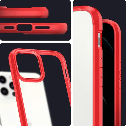 Vista 3 de Spigen Ultra Hybrid - Funda para iPhone 12 Pro Max, color rojo