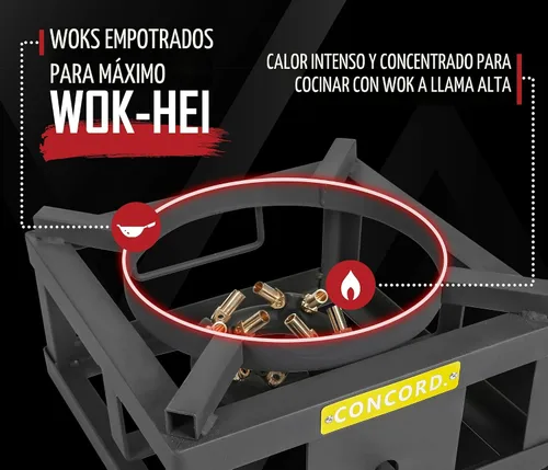 Vista 5 de CONCORD THE WOK BLOCK - Quemador de propano único para exteriores de 12 pulgadas con anillo de wok incorporado. 45,000 BTU Ideal para salteado