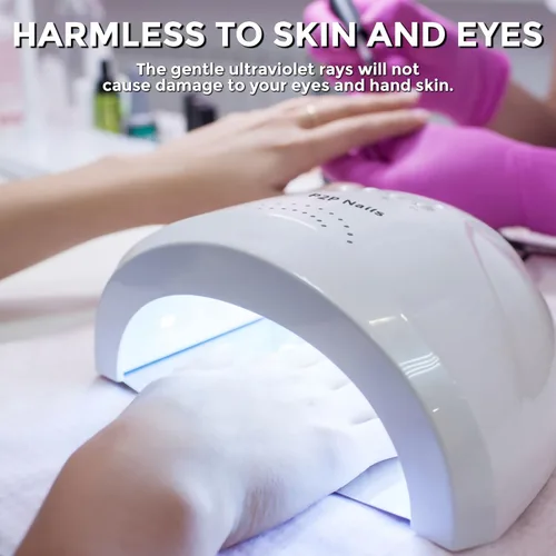 Vista 3 de P2P Nails Lámpara de uñas UV/LED – Luz de uñas para esmalte de uñas de secado rápido – Secador de uñas estilo salón para mujeres elegantes – Lámpara