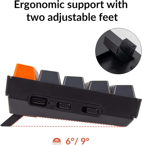 Vista 7 de Keychron K14 70% Layout 72 teclas Bluetooth inalámbricoUSB teclado mecánico para juegos para Mac con interruptor marrón Gateron G