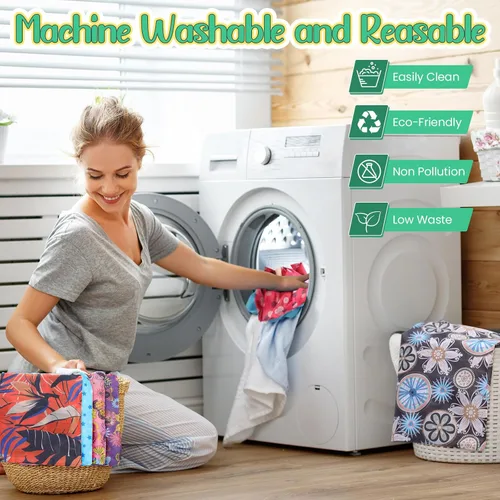 Vista 2 de Geyee 40 bolsas de compras reutilizables para comestibles, plegable, a granel, para cocina, impermeable, resistente, asa para regalo, bolsa de fiesta