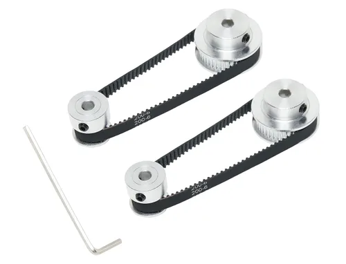 Vista 15 de Juego de 2 piezas 2GT Polea de distribución de aluminio 20 y 36 dientes 5 mm de orificio Rueda sincrónica con 2 piezas Longitud de 200 mm, ancho