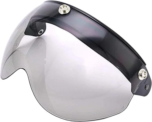 Vista 4 de Visera abatible para casco de motocicleta de 3 ranuras (espejo cromado)