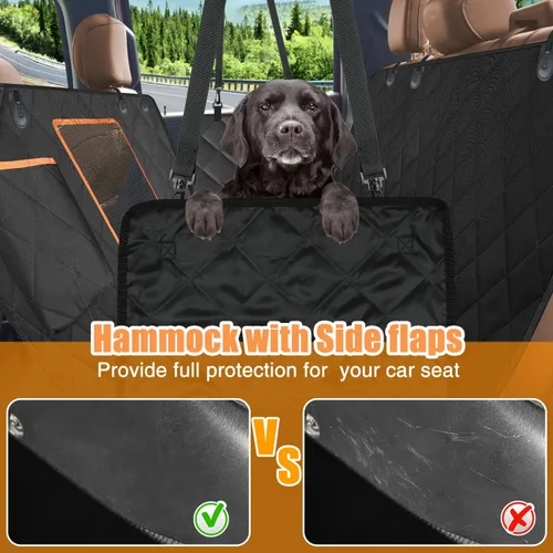 Vista 6 de Kytely Funda de asiento de coche para perro, tamaño XL, funda de asiento de perro resistente para asiento trasero, hamaca antideslizante 100%