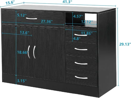 Vista 3 de Henf Gabinete de almacenamiento de spa para salón de belleza, estación de peluquería de madera, equipo de spa, gabinete de peluquería de baño
