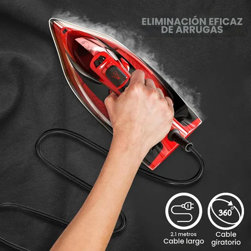Vista 6 de Utopia Home Plancha de vapor para ropa, suela antiadherente, plancha de ropa de 1800 W con función de seguridad de apagado automático, control