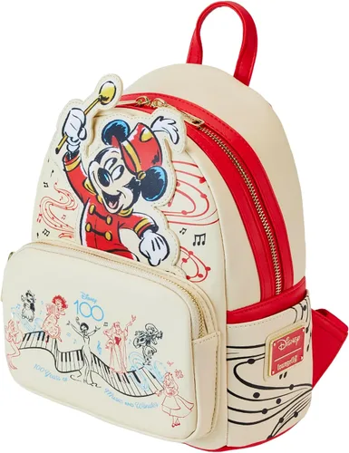 Vista 3 de Loungefly Disney Mickey Musician Disney 100 Anniversary Mini-mochila, exclusiva de Tienda