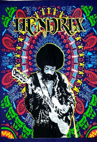 Vista 2 de ICC - Póster de guitarra Jimi Hendrix para colgar en la pared, tapices Trippy de 30 x 40 pulgadas, tapiz musical de leyenda del rock Jimmy