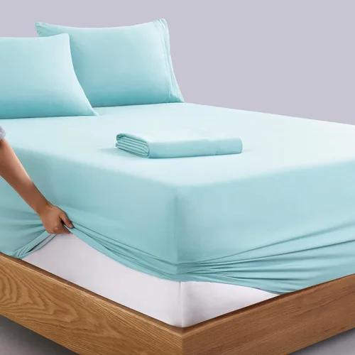 Vista 135 de Manyshofu Juego de sábanas de tamaño individual con bolsillos extra profundos, sábanas y fundas de almohada de 1800 hilos de lujo para hotel, juego