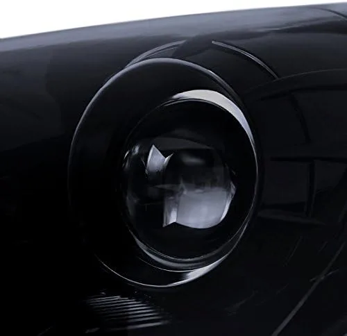 Vista 6 de Spec-D Tuning 2LHP-GENS210G-V2-TM Hyundai Genesis Coupe Proyector Negro Brillante Faros Humo W/R8 Led Drl